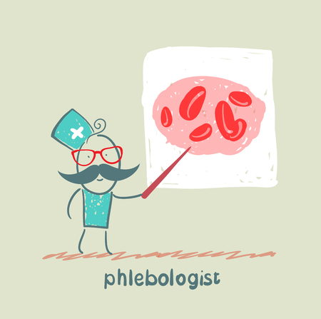 phlebologist says a presentation on bloodのイラスト素材