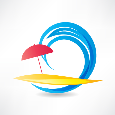 relaxing on the beach abstraction iconのイラスト素材