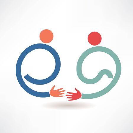 handshake and friendship iconのイラスト素材