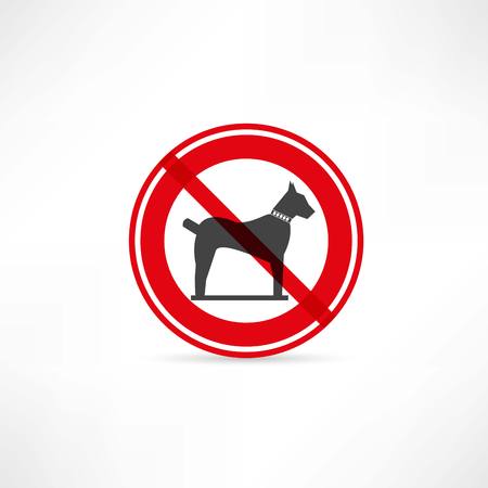 dogs are prohibited iconのイラスト素材