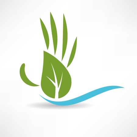 ecological wood and water iconのイラスト素材