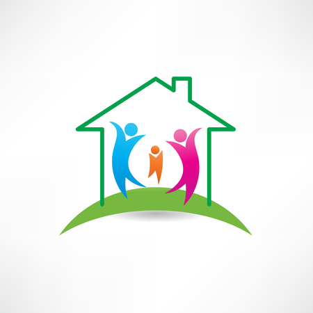 happiness in the house iconのイラスト素材