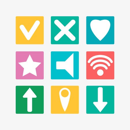 Flat iconsのイラスト素材