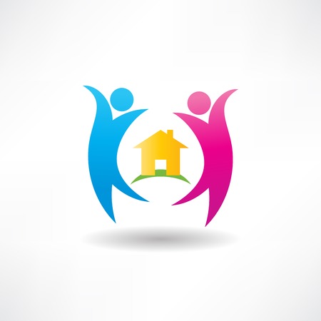 happiness in the house iconのイラスト素材