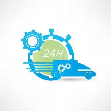 delivery truck around the clock iconの写真素材