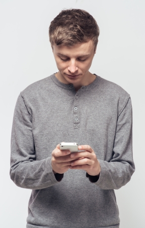Man using a mobile phoneの写真素材