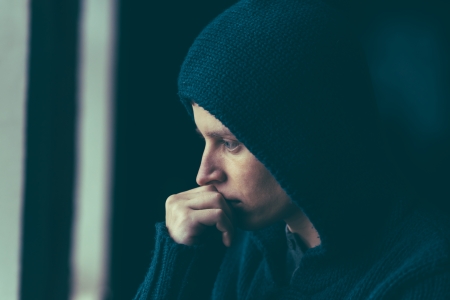 Man in depressionの写真素材