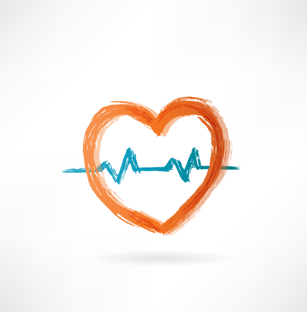 heart with cardiogramの写真素材
