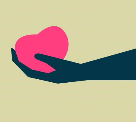 heart on hand iconのイラスト素材