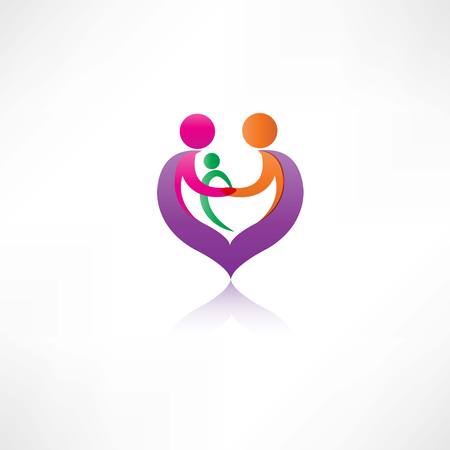 Family and heart iconのイラスト素材