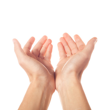 Two outstretched handsの写真素材