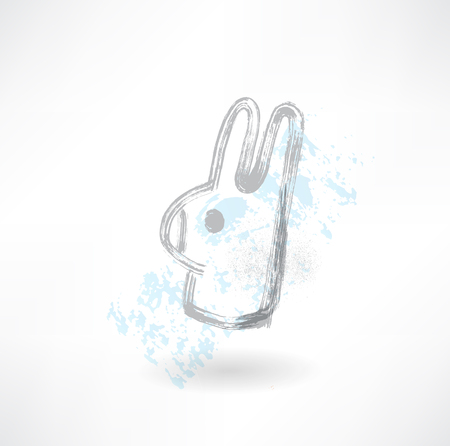 head rabbit grunge iconのイラスト素材