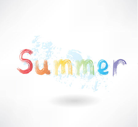 lettering summer grunge iconのイラスト素材