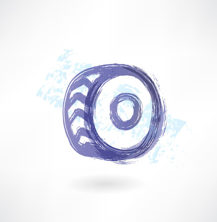 car wheel grunge iconのイラスト素材