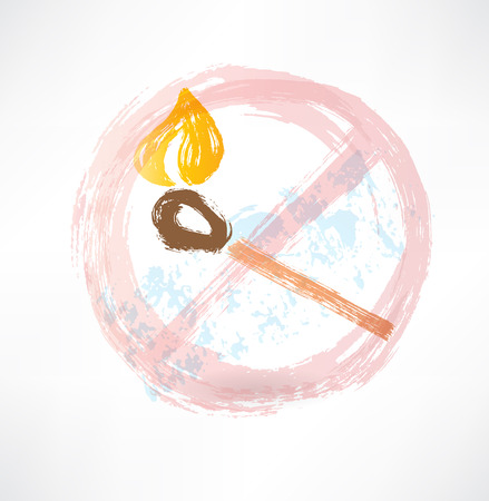 ban matches grunge iconのイラスト素材