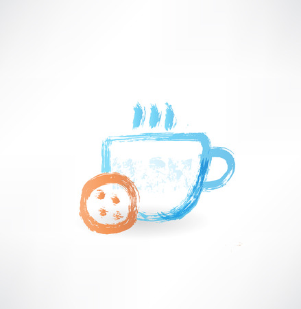 Hot cup grunge iconのイラスト素材