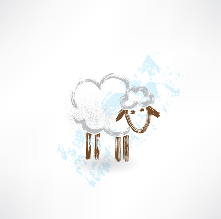 sheep grunge iconのイラスト素材
