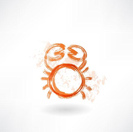 Crab grunge iconのイラスト素材