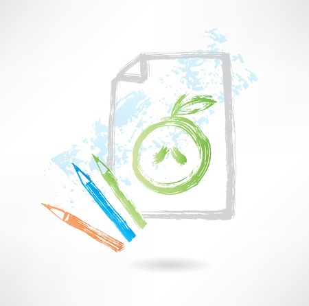 drawing apple grunge iconのイラスト素材
