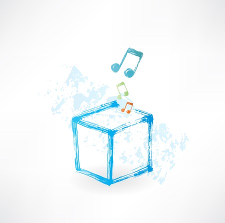 Cube music grunge iconのイラスト素材