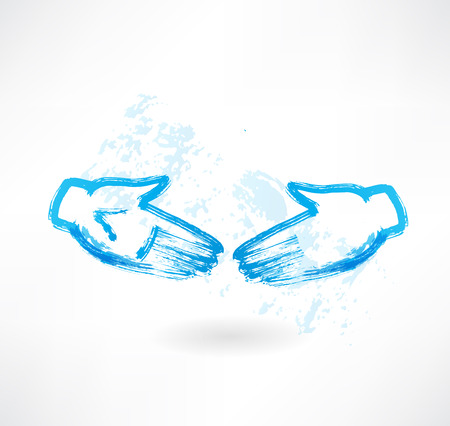 handshake grunge iconのイラスト素材
