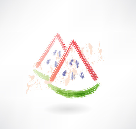 watermelon grunge iconのイラスト素材