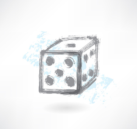 dice grunge iconのイラスト素材
