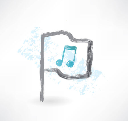 Music flag grunge iconのイラスト素材