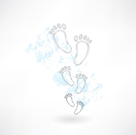 footprints grunge iconのイラスト素材