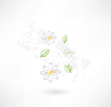 Flowers grunge iconのイラスト素材