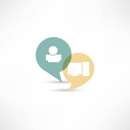 Man and computerのイラスト素材