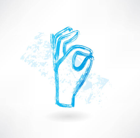ok grunge iconのイラスト素材
