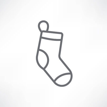 White Christmas stockingのイラスト素材