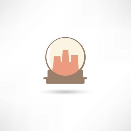 glass sphere with city insideのイラスト素材