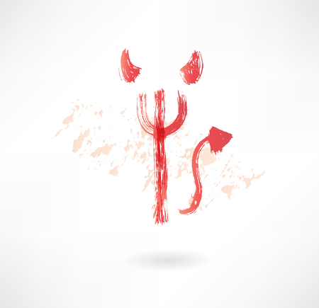 devil trident grunge iconのイラスト素材