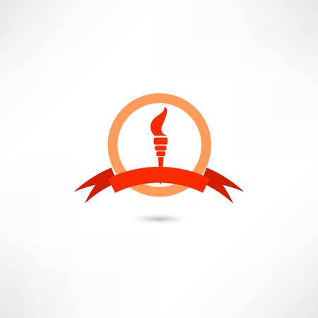 torch in a circle with red tapeのイラスト素材