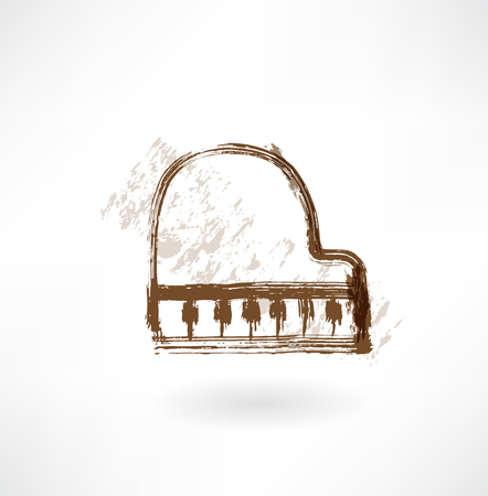 piano grunge iconのイラスト素材