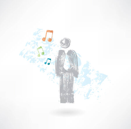 Music man grunge iconのイラスト素材