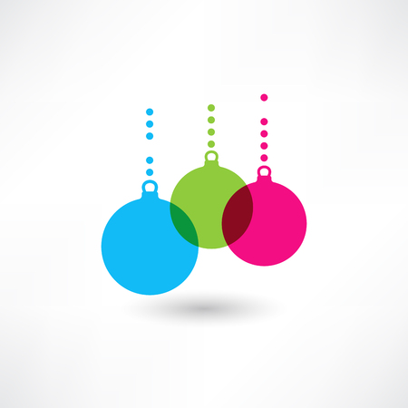 decorations on Christmas treeのイラスト素材