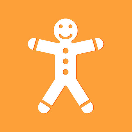 gingerbread man on yellow backgroundのイラスト素材