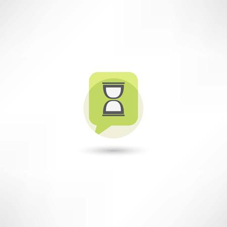 hourglass in green bubble speechのイラスト素材