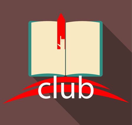 Club book on brown backgroundのイラスト素材