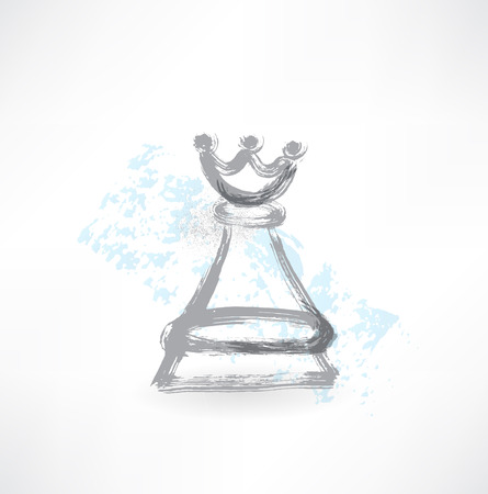 chess Queen grunge iconのイラスト素材