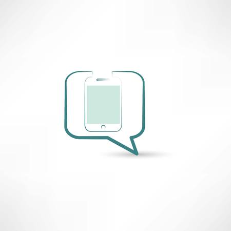 cellphone in bubble speechのイラスト素材