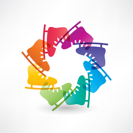 Colored skatesのイラスト素材