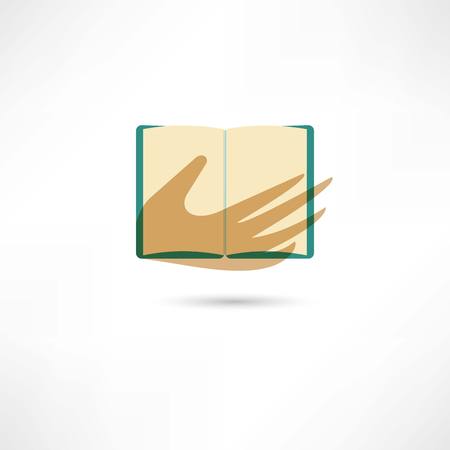 Hand and the open bookのイラスト素材
