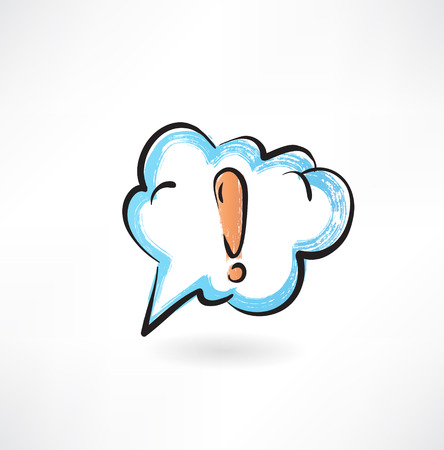 exclamation mark in the cloudのイラスト素材