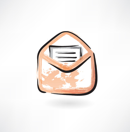 letter in an envelope grunge iconのイラスト素材