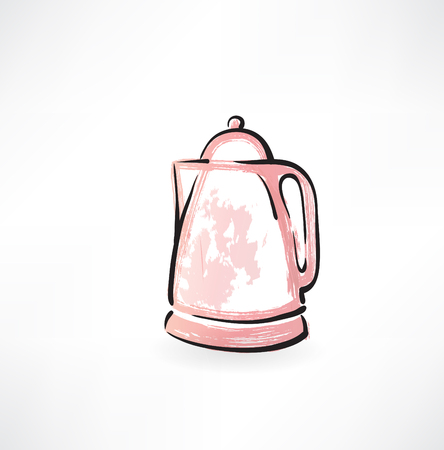 electric kettle grunge iconのイラスト素材