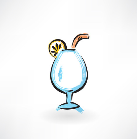 cocktail grunge iconのイラスト素材